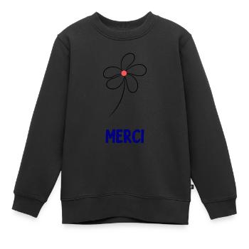 VIELEN DANK. DANKE. VIELEN DANK. JAHRESTAG. GEBURT. - Kinder Premium Organic Sweatshirt - Schwarz - Vorne - AI Model Kid Female (0cm)