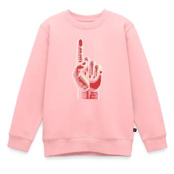 Conception audacieuse de geste de la main rouge - Sweat Premium enfant bio - rose - Devant - AI Model Kid Female (0cm)