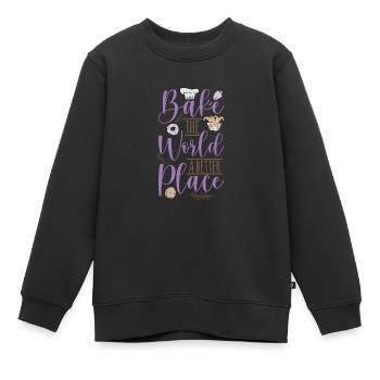Konditor Bäckerin backen Zuckerguss Cupcake - Kinder Premium Organic Sweatshirt - Schwarz - Vorne - AI Model Kid Female (0cm)