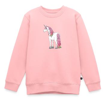 Licorne unicorn rainbow arc-en-ciel cheval - Sweat Premium enfant bio - rose - Devant - AI Model Kid Female (0cm)