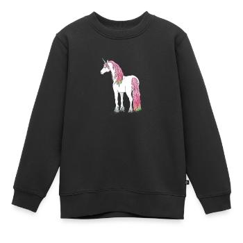 Unicorn unicorn rainbow rainbow horse - Kids Premium Organic Sweatshirt - black - Front - AI Model Kid Female (0cm)