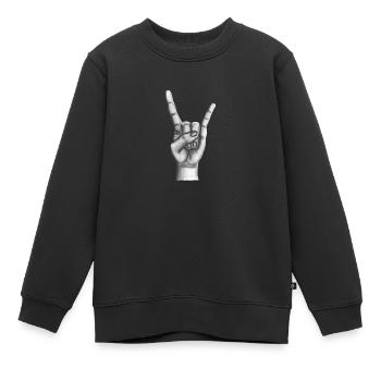 Metalhand Heavy Metal Hand - Kinder Premium Organic Sweatshirt - Schwarz - Vorne - AI Model Kid Female (0cm)