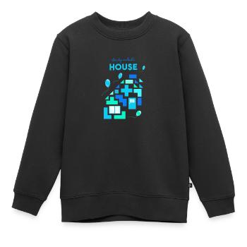 Building Blocks Building Bricks Play - Kids Premium Organic Sweatshirt - black - Front - AI Model Kid Female (0cm)
