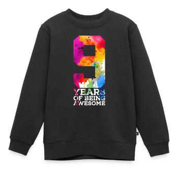 9 ANS D’ÊTRE GÉNIAL 9E ANNIVERSAIRE - Sweat Premium enfant bio - noir - Devant - AI Model Kid Female (0cm)