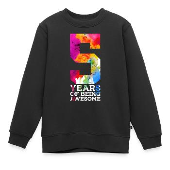 5 ANS D’ÊTRE GÉNIAL 5E ANNIVERSAIRE - Sweat Premium enfant bio - noir - Devant - AI Model Kid Female (0cm)