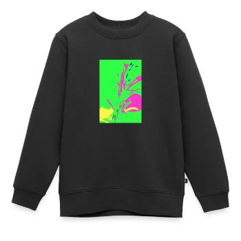Gras in Pop Art - Kinder Premium Organic Sweatshirt - Schwarz - Vorne - AI Model Kid Female (0cm)