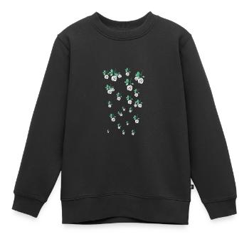 Rose blanche,N,Roses,Rose,Vigne,Fleurs,Floral - Sweat Premium enfant bio - noir - Devant - AI Model Kid Female (0cm)