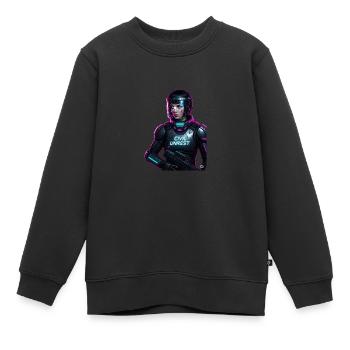 Troubles civils Résister au flic Cyperpunk - Sweat Premium enfant bio - noir - Devant - AI Model Kid Female (0cm)