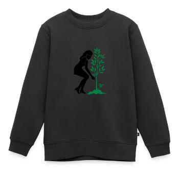 Einpflanzen Naturschutz Baum - Kinder Premium Organic Sweatshirt - Schwarz - Vorne - AI Model Kid Female (0cm)