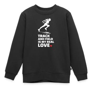 Ich Liebe Leichtathletik - Kinder Premium Organic Sweatshirt - Schwarz - Vorne - AI Model Kid Female (0cm)