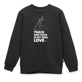 Ich Liebe Leichtathletik - Kinder Premium Organic Sweatshirt - Schwarz - Vorne - AI Model Kid Female (0cm)