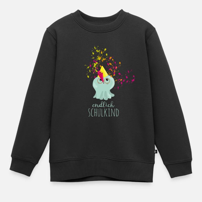 endlich Schulkind - Kinder Premium Organic Sweatshirt - Schwarz