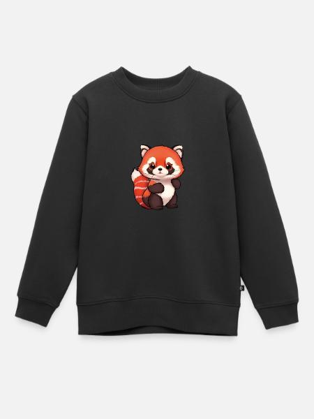 Panda roux totalement mignon - Sweat Premium enfant bio - noir