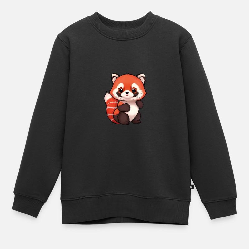 Panda roux totalement mignon - Sweat Premium enfant bio - noir
