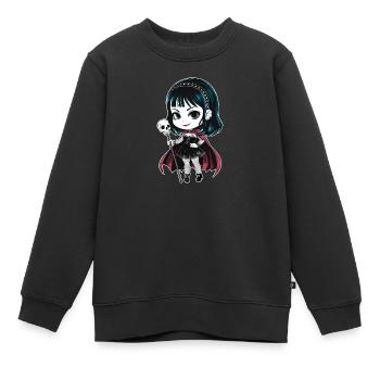 Chibi Gothic-Mädchen - Kinder Premium Organic Sweatshirt - Schwarz - Vorne - AI Model Kid Female (0cm)