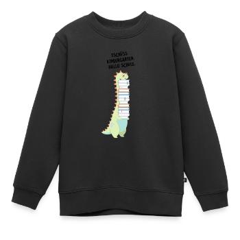 Tschüss Kindergarten, Hallo Schule - Dinosaurier - Kinder Premium Organic Sweatshirt - Schwarz - Vorne - AI Model Kid Female (0cm)