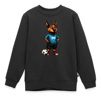 Chiens de football - Sweat Premium enfant bio - noir - Devant - AI Model Kid Female (0cm)