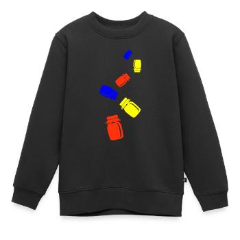 Abeille symbole miel - Sweat Premium enfant bio - noir - Devant - AI Model Kid Female (0cm)