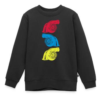 Turbo 3 er - Kinder Premium Organic Sweatshirt - Schwarz - Vorne - AI Model Kid Female (0cm)