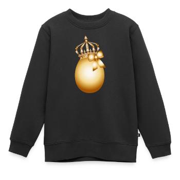 goldenes Ei mit goldener Krone und Gold Schleife - Kinder Premium Organic Sweatshirt - Schwarz - Vorne - AI Model Kid Female (0cm)