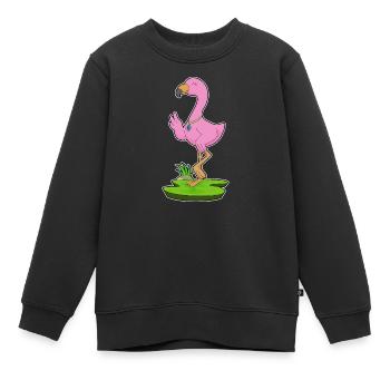 Flamingo Halskette - Kinder Premium Organic Sweatshirt - Schwarz - Vorne - AI Model Kid Female (0cm)