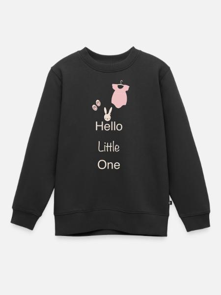 Hello Little one Baby Girl - Kinder Premium Organic Sweatshirt - Schwarz