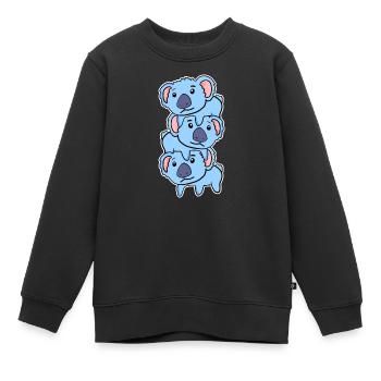 Koala Koalas - Sweat Premium enfant bio - noir - Devant - AI Model Kid Female (0cm)