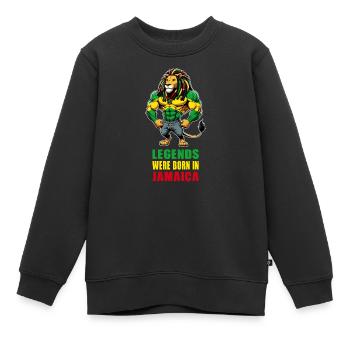 Jamaika Löwen Reggae Musik - Kinder Premium Organic Sweatshirt - Schwarz - Vorne - AI Model Kid Female (0cm)