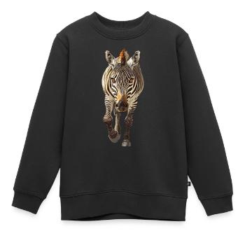 Zebra - Kinder Premium Organic Sweatshirt - Schwarz - Vorne - AI Model Kid Female (0cm)