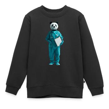 Panda - Kinder Premium Organic Sweatshirt - Schwarz - Vorne - AI Model Kid Female (0cm)