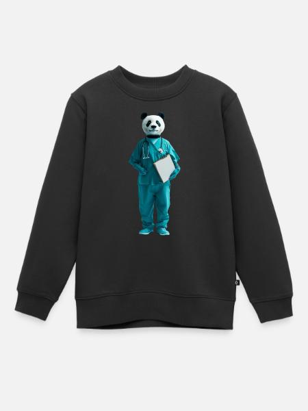 Panda - Kinder Premium Organic Sweatshirt - Schwarz