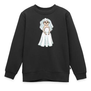 Suricate Voile de mariée Mariage - Sweat Premium enfant bio - noir - Devant - AI Model Kid Female (0cm)