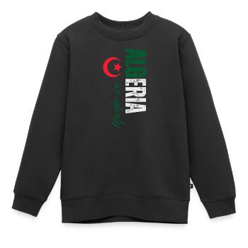 Hergestellt in Algerien, vertikales Design - Kinder Premium Organic Sweatshirt - Schwarz - Vorne - AI Model Kid Female (0cm)