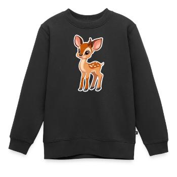 roe deer - Kids Premium Organic Sweatshirt - black - Front - AI Model Kid Female (0cm)