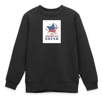 America's Dream: Stars Flag - Kinder Premium Organic Sweatshirt - Schwarz - Vorne - AI Model Kid Female (0cm)