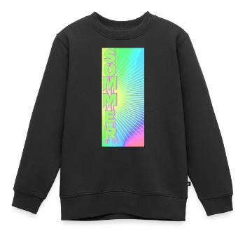 Sommer Sonnenstrahlen Neon  - Kinder Premium Organic Sweatshirt - Schwarz - Vorne - AI Model Kid Female (0cm)