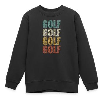 Golf Dad Father Papa Daddy Vintage Golfer Gift - Kids Premium Organic Sweatshirt - black - Front - AI Model Kid Female (0cm)