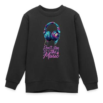 Kopfhörer don't stop the music coole Farben - Kinder Premium Organic Sweatshirt - Schwarz - Vorne - AI Model Kid Female (0cm)