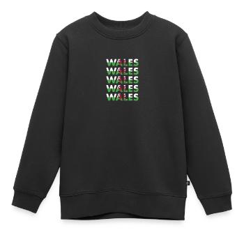 Rugby Rugby Rugby Rugby Rugby Wales Rugby - Kinder Premium Organic Sweatshirt - Schwarz - Vorne - AI Model Kid Female (0cm)