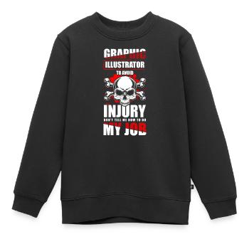 Illustrateur Designer Dessinateur - Sweat Premium enfant bio - noir - Devant - AI Model Kid Female (0cm)