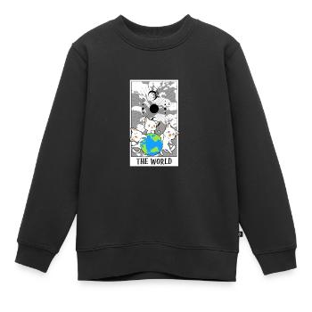 La carte de tarot du monde drôle de chat carte de tarot Un tarot - Sweat Premium enfant bio - noir - Devant - AI Model Kid Female (0cm)