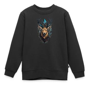 Deer antlers - Kids Premium Organic Sweatshirt - black - Front - AI Model Kid Female (0cm)