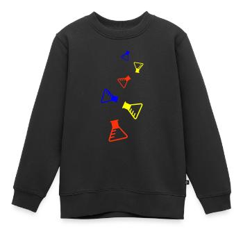 Icône du tube à essai - Sweat Premium enfant bio - noir - Devant - AI Model Kid Female (0cm)