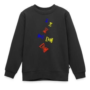 Symbole du sablier - Sweat Premium enfant bio - noir - Devant - AI Model Kid Female (0cm)
