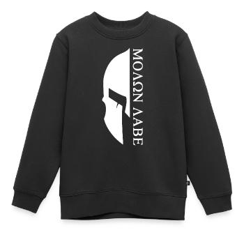 Sparta - Molon Labe - Kinder Premium Organic Sweatshirt - Schwarz - Vorne - AI Model Kid Female (0cm)