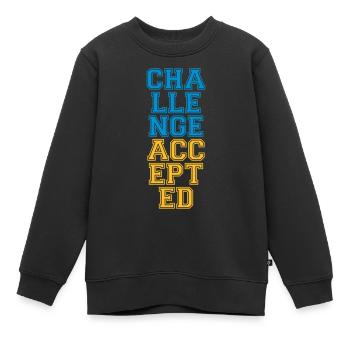 Cool Challenge Accepted Design - Kinder Premium Organic Sweatshirt - Schwarz - Vorne - AI Model Kid Female (0cm)