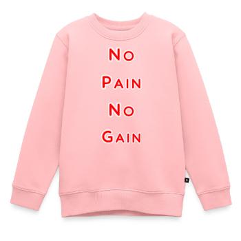 No Pain No Gain rouge - Kinder Premium Organic Sweatshirt - Rosa - Vorne - AI Model Kid Female (0cm)