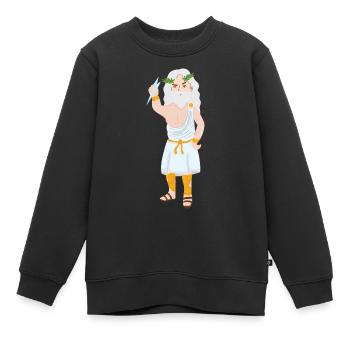 Zeus - Kinder Premium Organic Sweatshirt - Schwarz - Vorne - AI Model Kid Female (0cm)