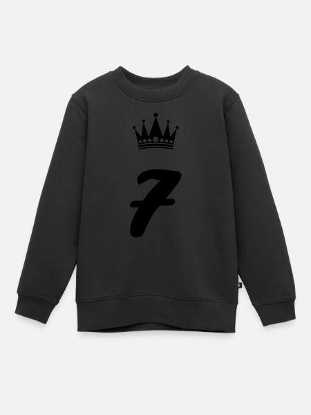 7 Couronne - Sweat Premium enfant bio - noir