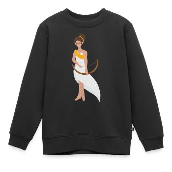 Déesse Artémis - Sweat Premium enfant bio - noir - Devant - AI Model Kid Female (0cm)